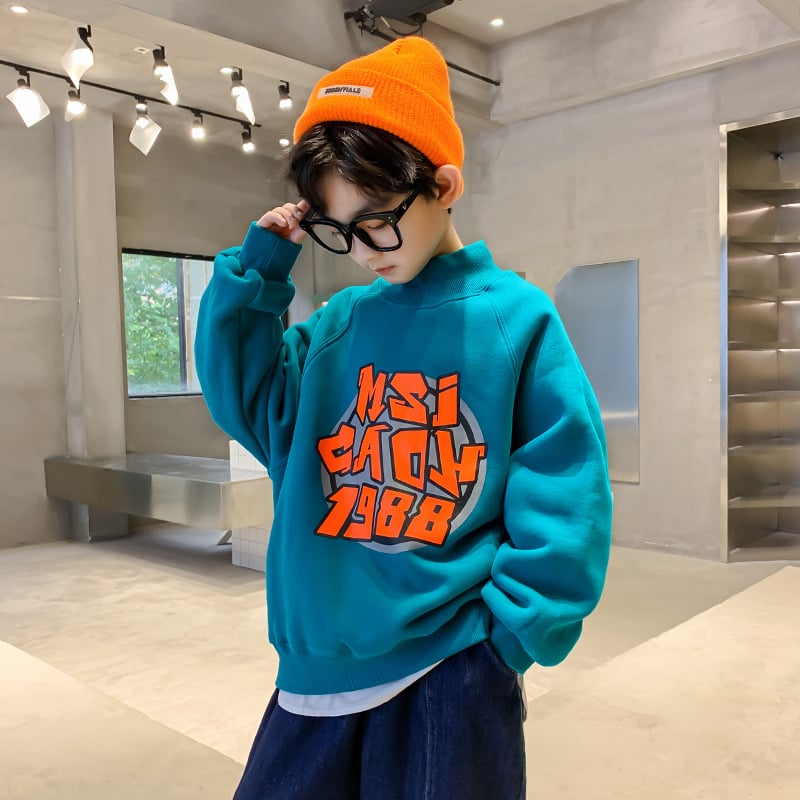 Boys' Plus Fleece Sweater for Autumn and Winter