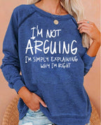 Casual Loose Sweatshirt with English Print for Spring/Fall | Streetwear