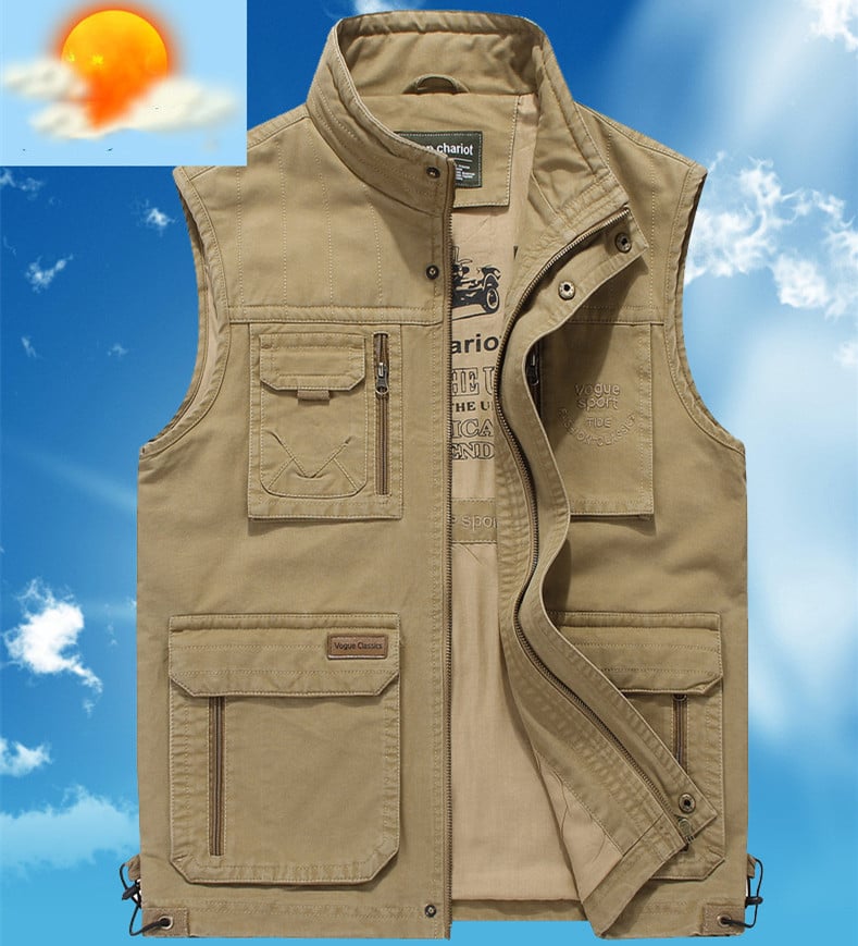 Men's Oversized Waistcoat Coat with Multiple Pockets