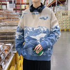 Retro Tie-Dye Crew Neck Pullover Sweater | Streetwear