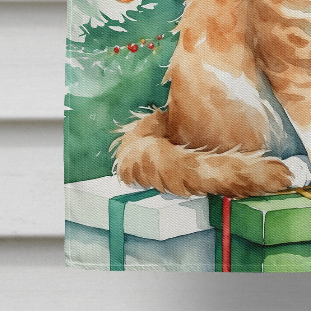 Skookum Cat By the Christmas Tree House Flag