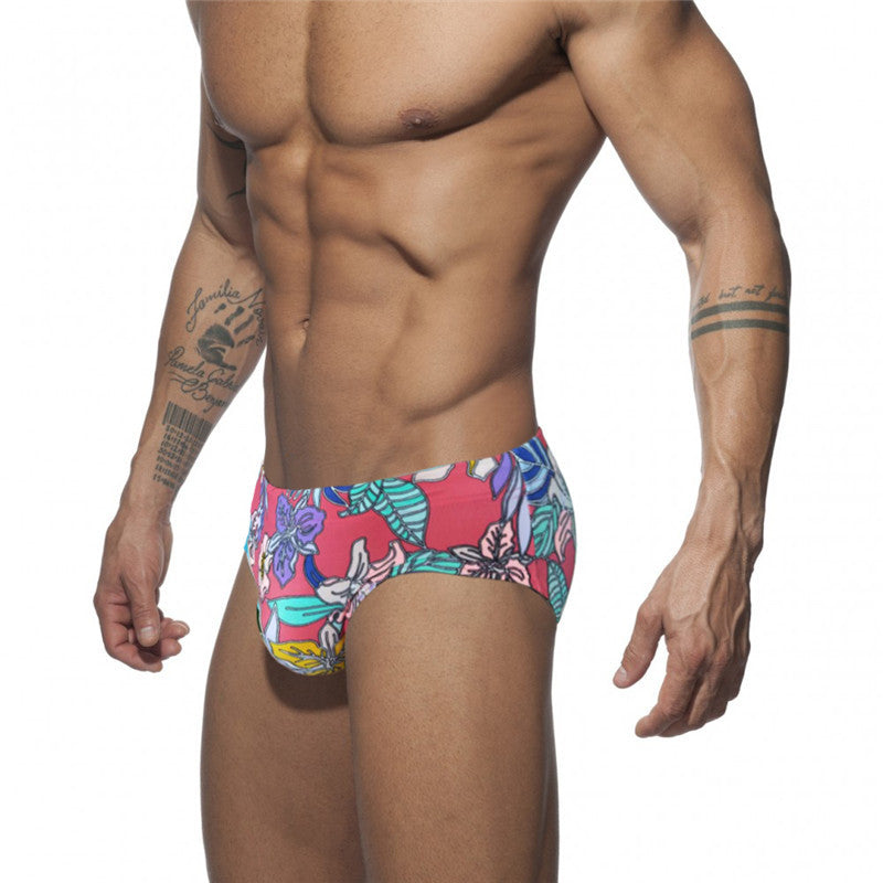 Men's Floral Low-Waist Swim Briefs