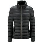 Simple Women's Stand-up Collar Puffer Jacket