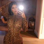 2019 Women's Leopard Print Bodysuit & Jumpsuit Outfit