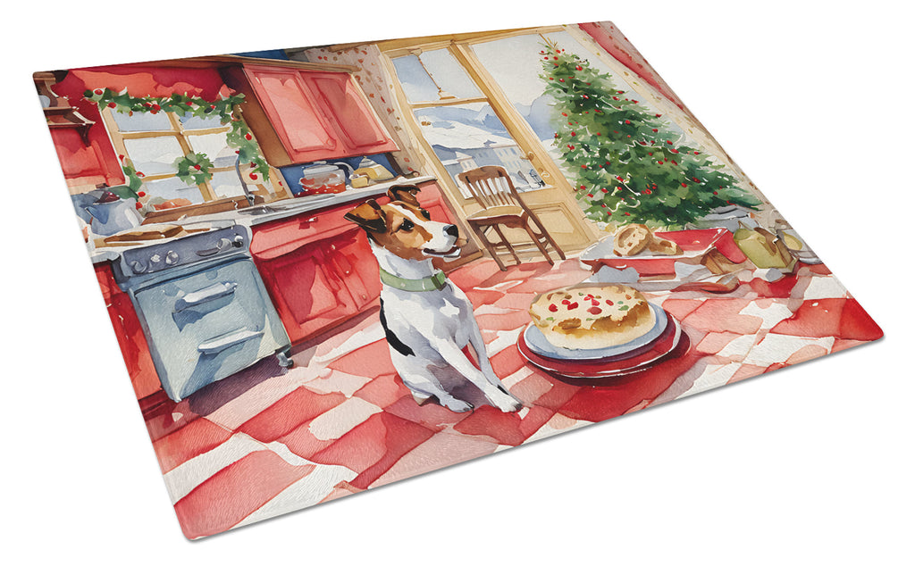 Jack Russell Terrier Christmas Cookies Glass Cutting Board