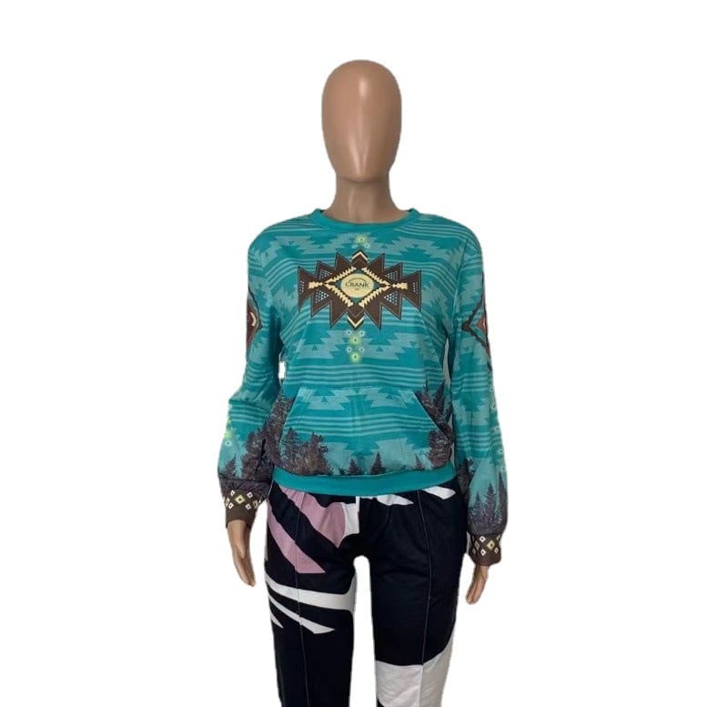 Christmas Tree Print Long Sleeve Ladies T-shirt | Streetwear