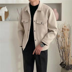 2024 Men's Slim Fit Korean Fashion Turndown Collar Jacket
