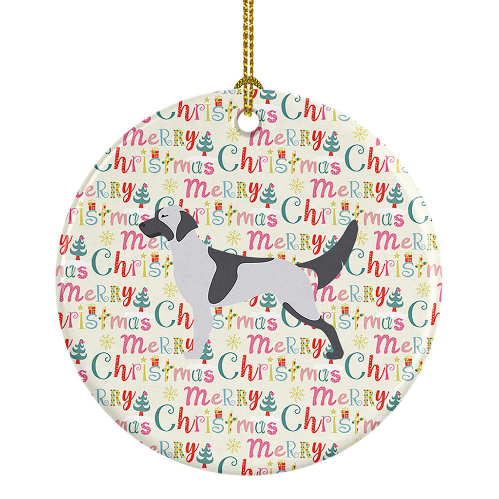 English Setter Merry Christmas Ceramic Ornament