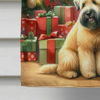 Wheaten Terrier and Santa Claus House Flag