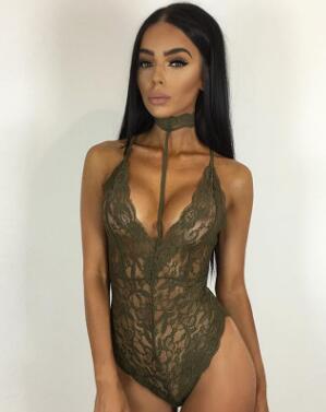 Lace Women's Lingerie with Floral Cutouts