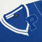 Blue RAF SIMONS Oversized V-neck Wool Sweater for All