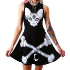 Summer Dress for Women with Cartoon Three-Eyed Design