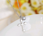 Cross Pendant Necklace with Zirconia Charm