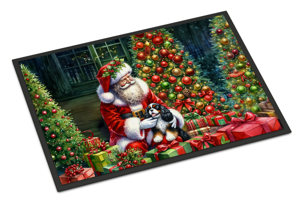 Cavalier Spaniel and Santa Claus Doormat