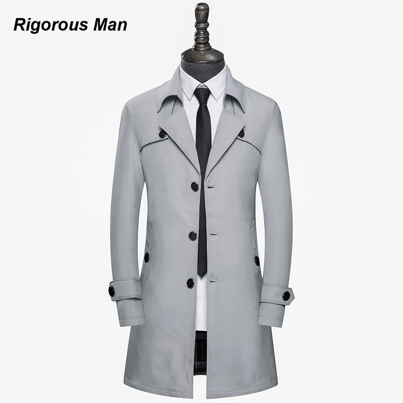 Slim Fit Men's Trench Coat - Korean Brand, Windbreaker