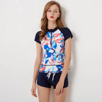 Women's Plus Size Two-Piece Rash Guard Swim Set