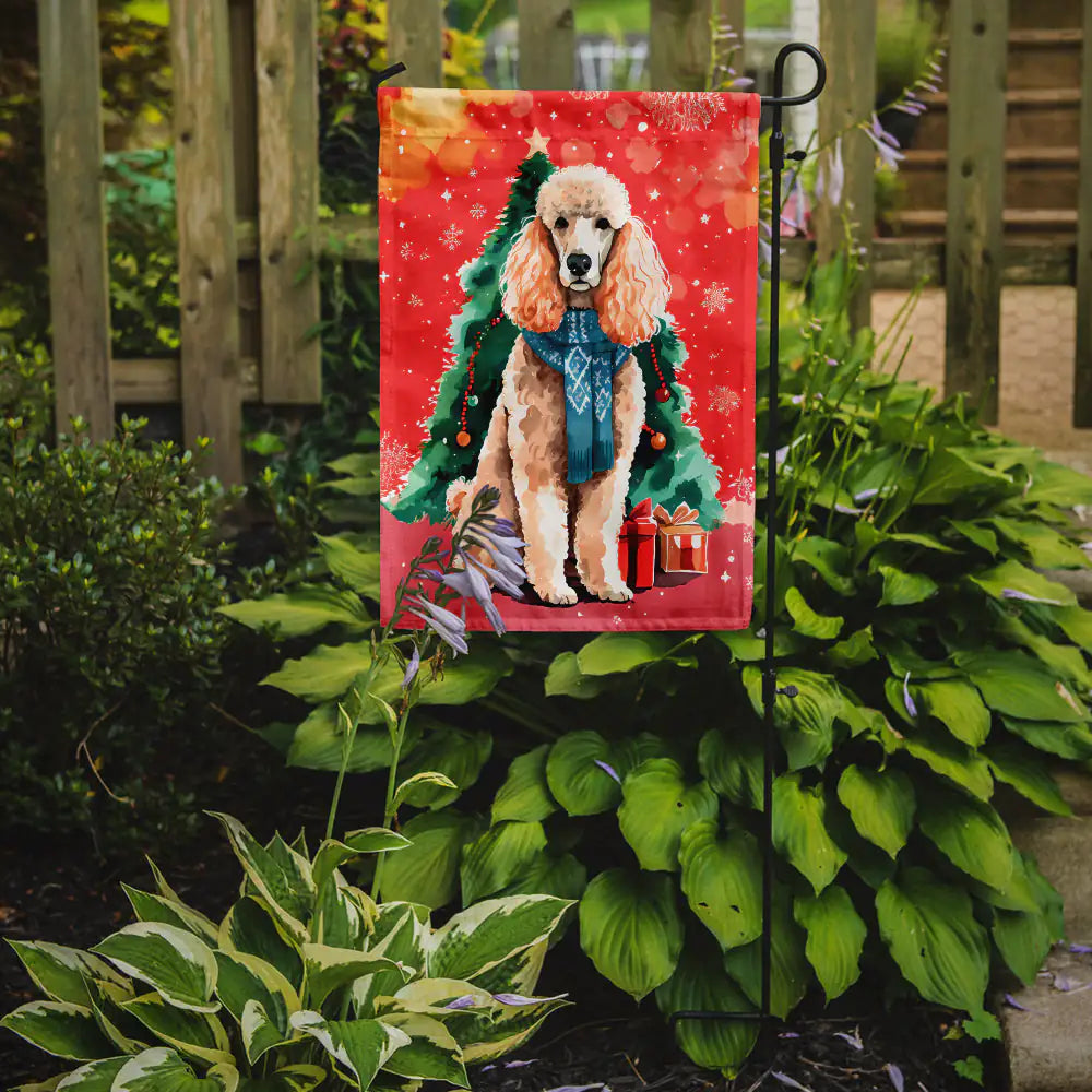 Poodle Christmas Garden Flag