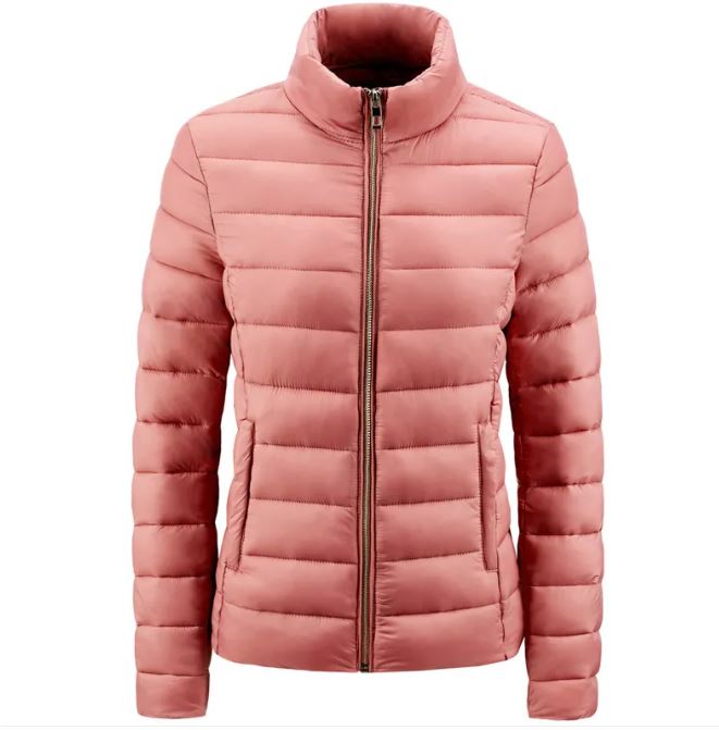 Simple Women's Stand-up Collar Puffer Jacket