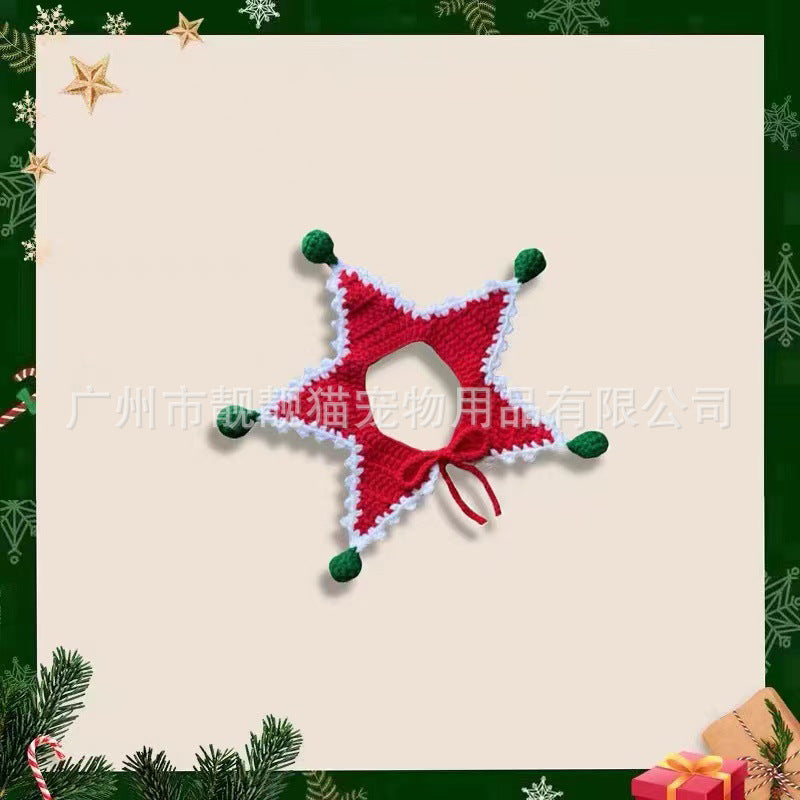 Handmade Christmas Pet Collar with Star Design