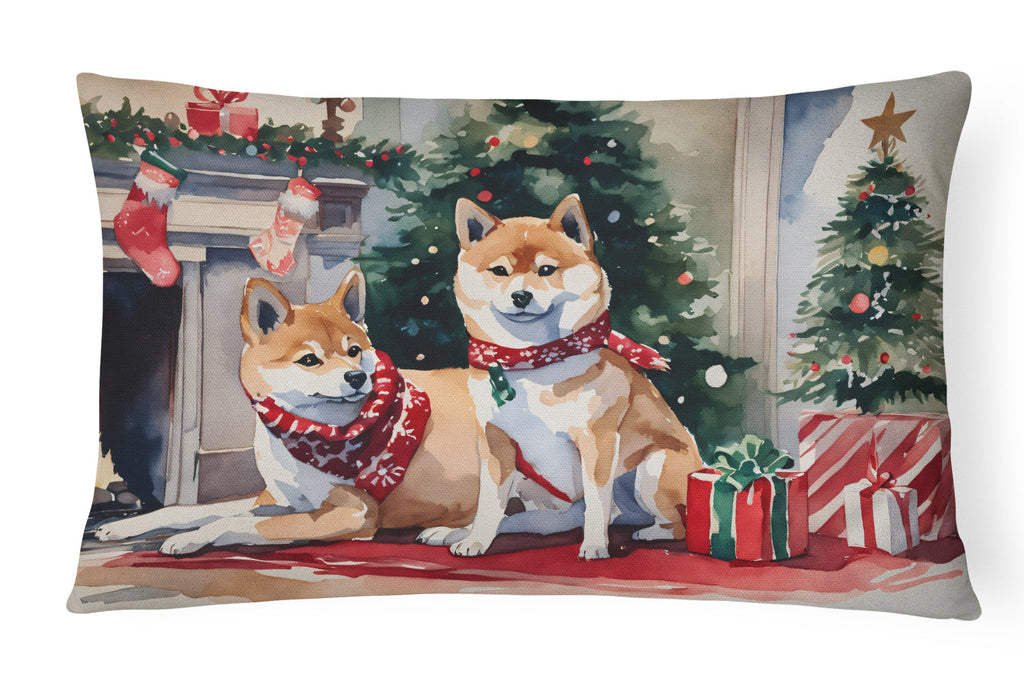 Shiba Inu Cozy Christmas Throw Pillow