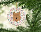 Australian Terrier Merry Christmas Ceramic Ornament