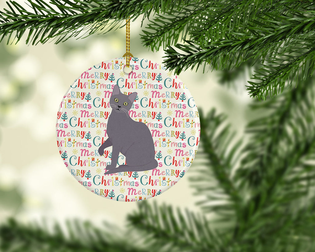 Korat Cat Christmas Ceramic Ornament