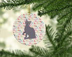 Korat Cat Christmas Ceramic Ornament