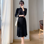Wooden Ear Half Turtleneck Knitted Dress