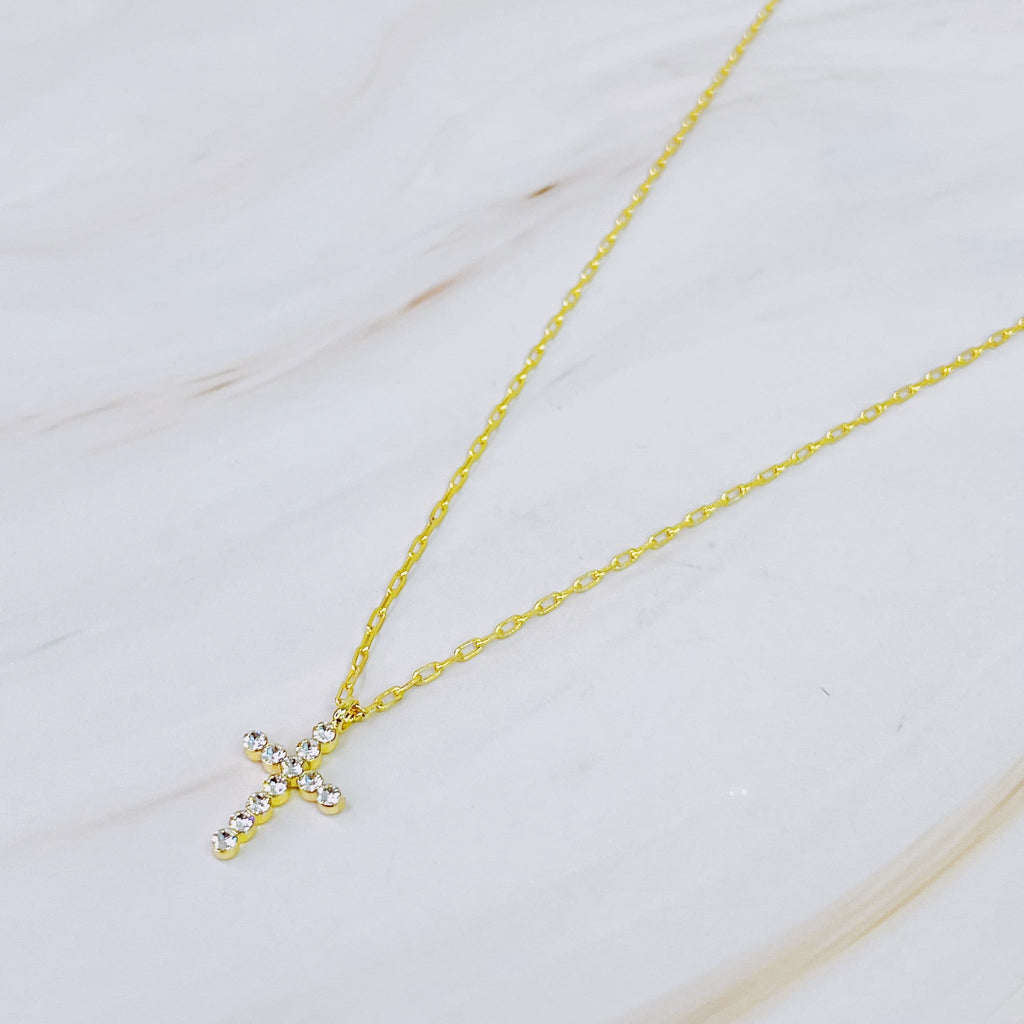 Crystal Cross Pendant Necklace