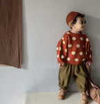 Vintage Polka Dot Printed Knitwear Pullover Fashion | Streetwear