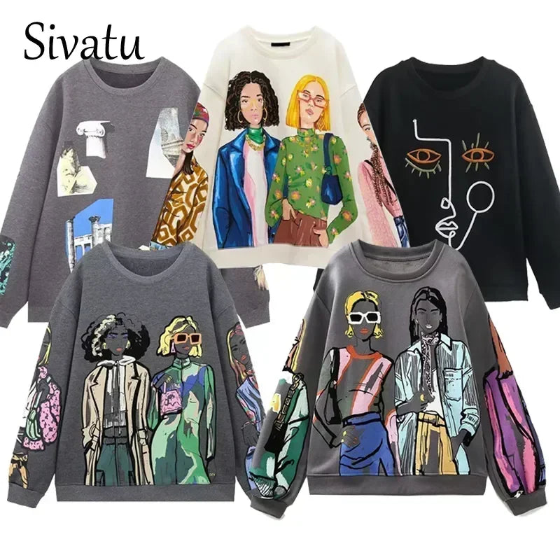 Sivatu Women's Fashion Hoodie with Print 2023 | Streetwear