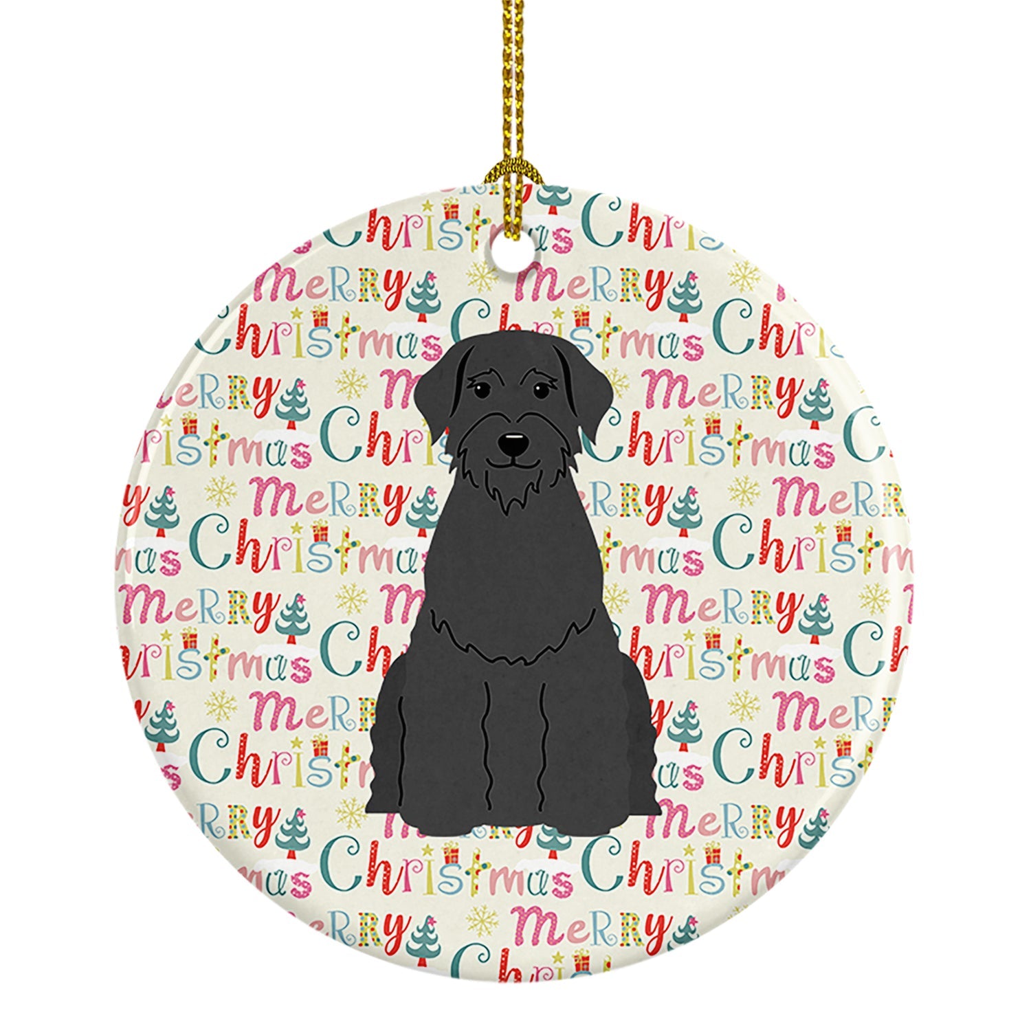 Merry Christmas Giant Schnauzer Ceramic Ornament