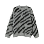 Zebra Pattern Mohair Sweater for Men - Long Sleeves