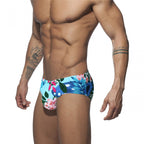 Men's Floral Low-Waist Swim Briefs