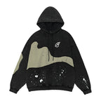 Vintage Craft Splash-Ink Sweater with American Personality