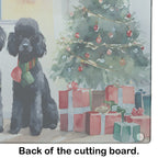 Poodle Cozy Christmas Glass Cutting Board
