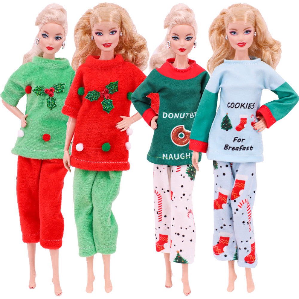 New Christmas Shelf Elf Doll Winter Pajamas Set
