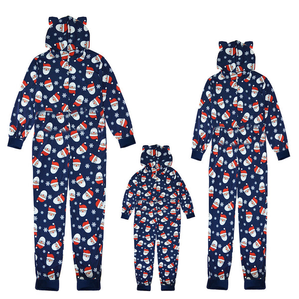 Christmas Family Matching Santa Claus Hooded Onesie Pajamas