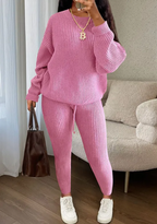 Fashionable Knitted Wool Trousers Suit