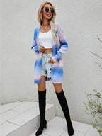 2024 Oversized Rainbow Tie-Dye Cardigan for Women