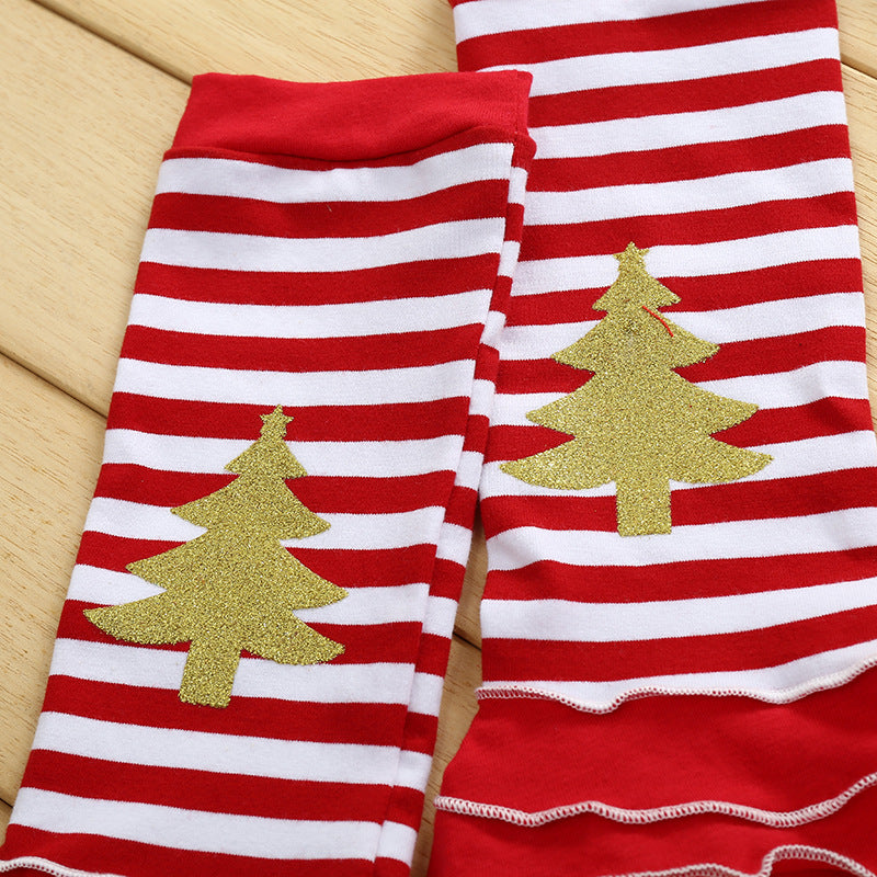 Girls' Long Sleeve Christmas Bodysuit with Tulle Skirt