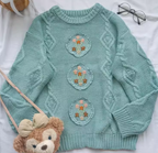Japanese Vintage Handmade Childlike Flower Sweater