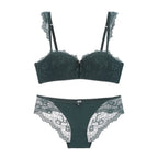 Lace Push-Up Bra Set with Detachable Straps