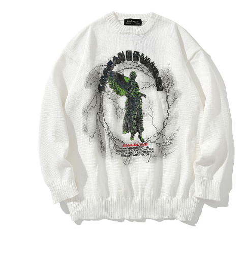 Men's Dark Statue Graphic Sweater