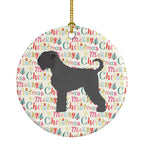 Black Russian Terrier Merry Christmas Ceramic Ornament