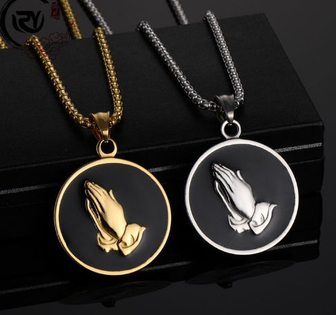 Religious Prayer Medal with Men's Sweater Chain (One)