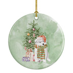 Samoyed Christmas Presents and Tree Ceramic Ornament