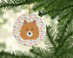 Elo Dog Merry Christmas Ceramic Ornament