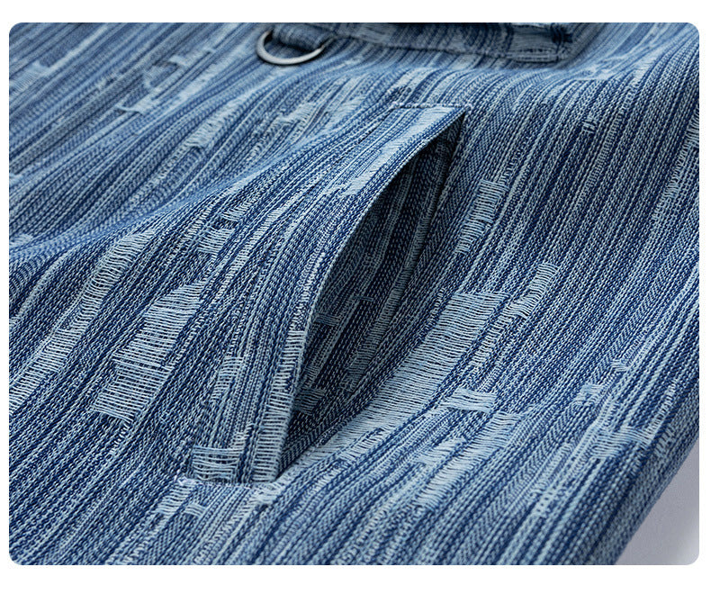 Large Men's Retro Loose-Fitting Work Jacket for Autumn