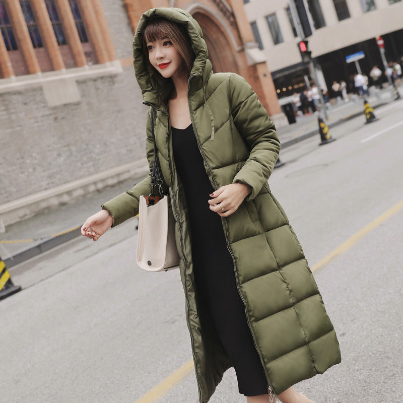 Plus Size Women's Thick Over-the-Knee Cotton Coat